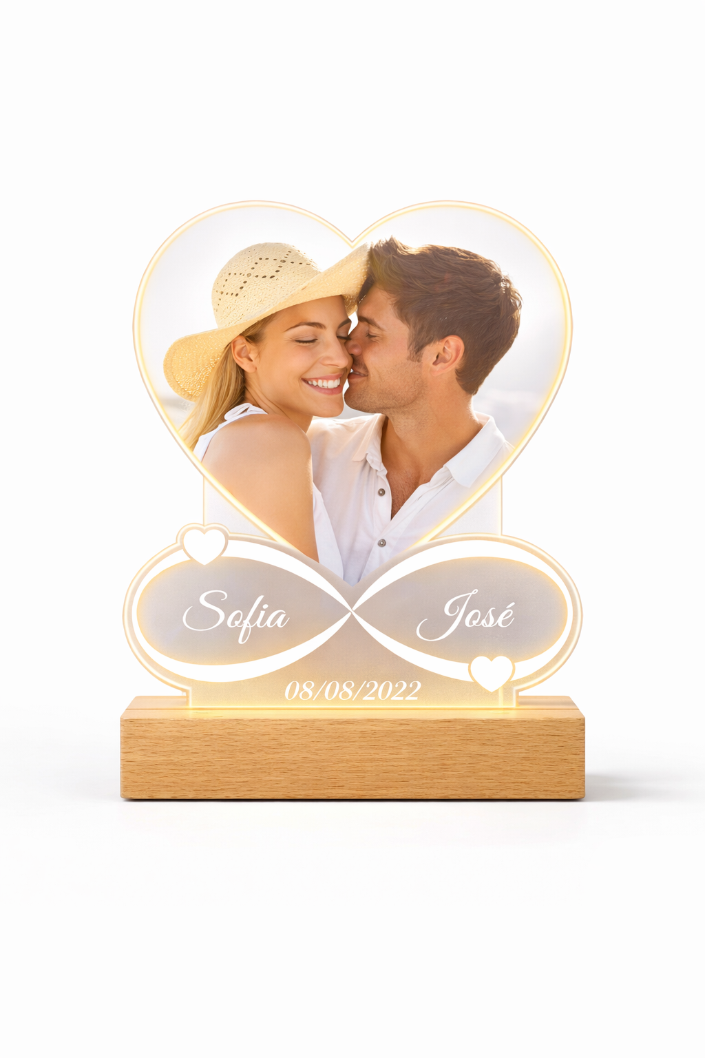 Placa Acrílica Personalizada Corazón Infinito