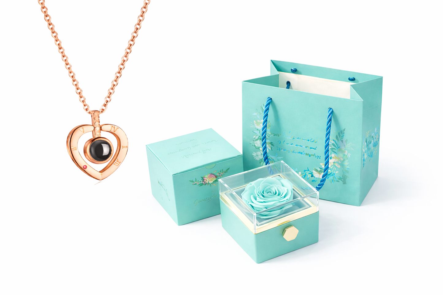 Joyero Rosa Eterna con Collar