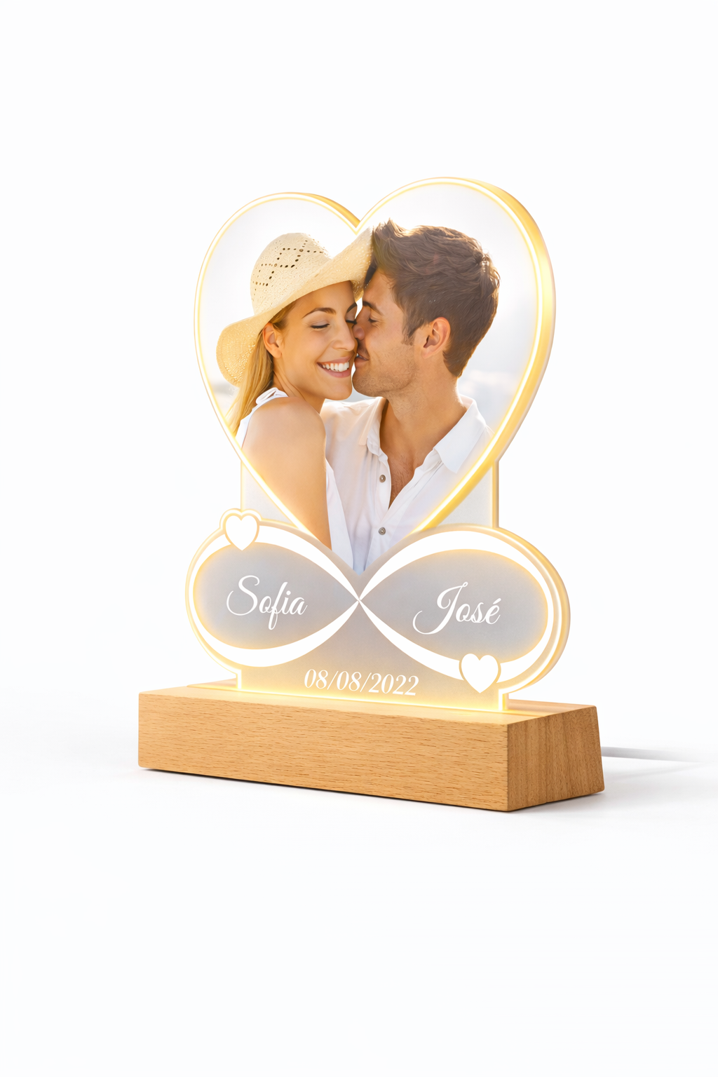 Placa Acrílica Personalizada Corazón Infinito